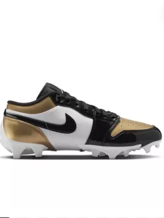 Nike Other - Nike Air Jordan 1 Low Cleat - White Black Gold